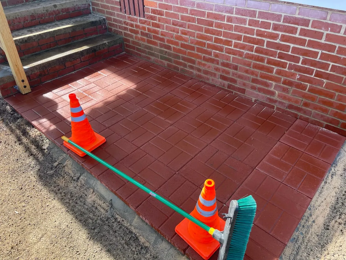Rebuilt brick pathway