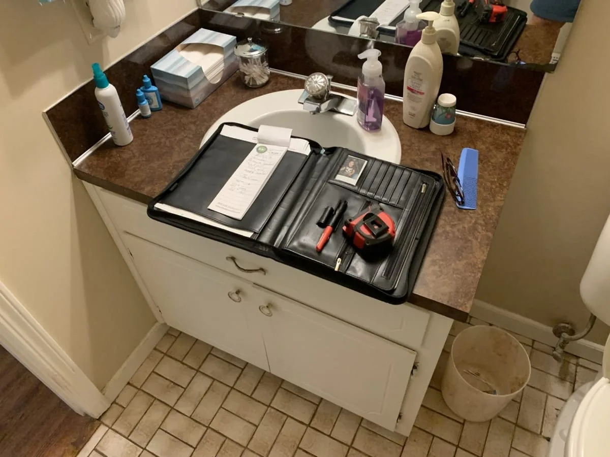 Bathroom vanity, before