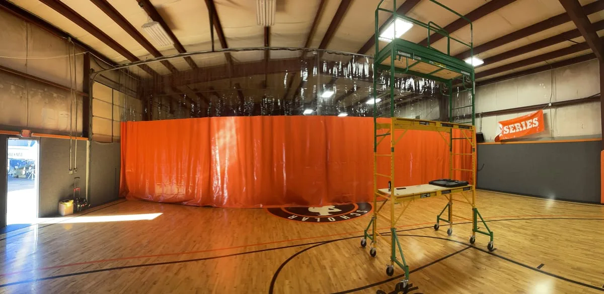 Gym partition, after