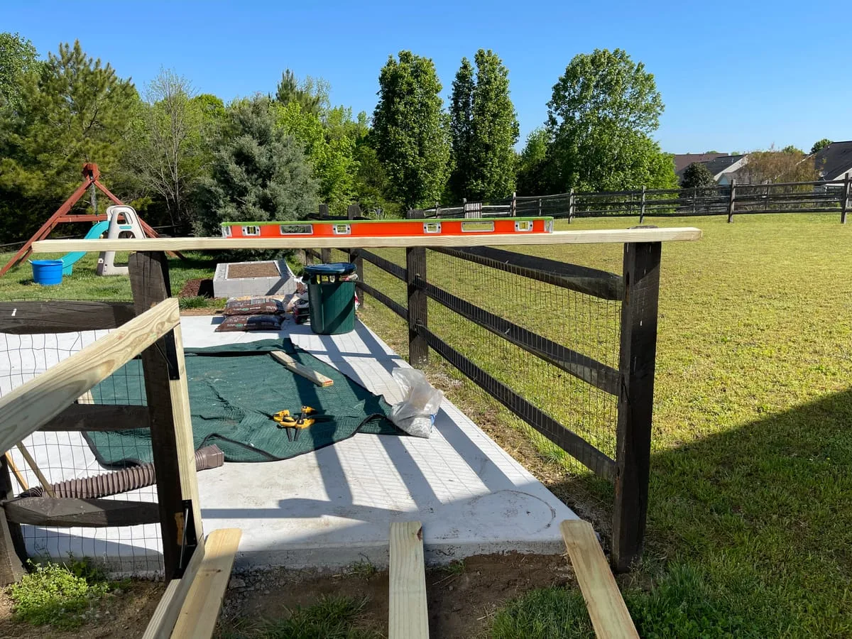 Fence construction in progress
